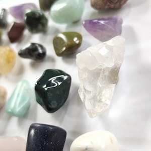Crystal magnet grab bag, set of four crystal refrigerator magnets, mix of tumbled and raw crystals image 9