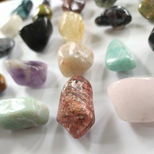 Crystal magnet grab bag, set of four crystal refrigerator magnets, mix of tumbled and raw crystals image 3