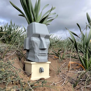 Moai Blumentopf | Moderner Pflanzentopf Gesicht | Osterinsel Deko | Lustiger Pflanzkübel | Geschenkidee für Pflanzenliebhaber