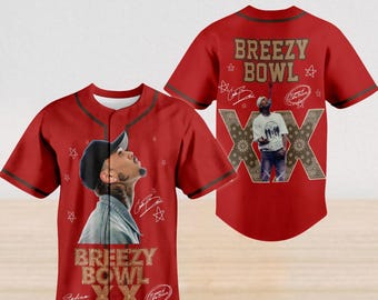Chris Brown XX 2025 Baseball Jersey, Chris Brown 11:11 Tour Shirt, Chris Brown Breezy Bowl Baseball Shirt, Chris Brown Merch Jersey