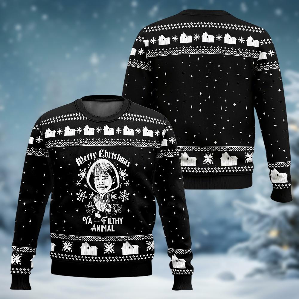 Discover Home Alone Christmas Ugly Sweater, Merry Christmas Ya Filthy Animal Sweater, Family Matching Shirt, Funny Kevin McCallister Xmas Sweater
