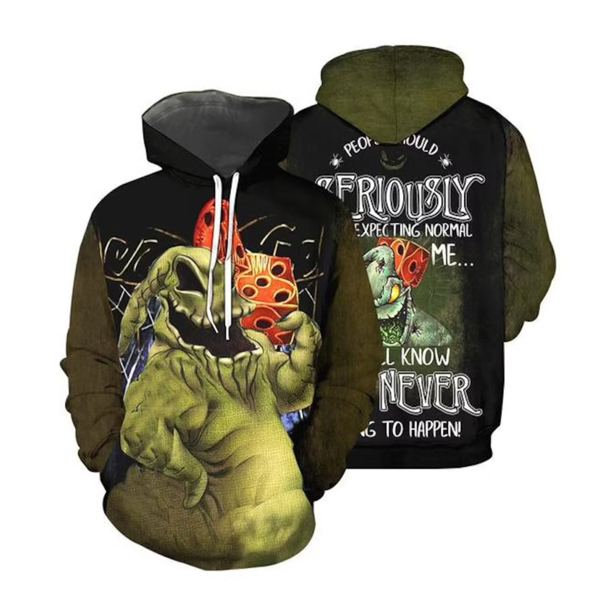 Discover Oogie Boogie Stop Expecting Normal From Me Halloween All Over Print 3D Hoodie