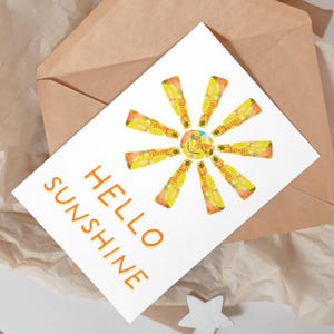 HELLO SUNSHINE card - If you're missing someone, why not let them know?  I Kraft Envelope I Blank for your own message I Make them smile :)