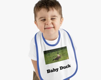 Baby Contrast Trim Jersey Bib (Baby Duck)