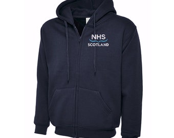 NHS Scotland Hoodie with Hospital, Department & Name for NHS Staff, Healthcare Workers, Nurses and Midwives