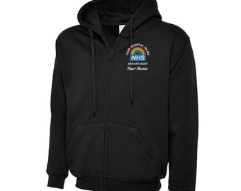 NHS Rainbow Hoodie Personalised Healthcare Uniform with Hospital Department and Name