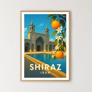 Shiraz Travel Poster – Nasir al-Mulk Mosque | A3 Digital Download