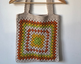 Handmade crochet cotton TOTE BAG