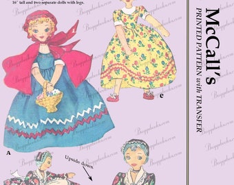 Vintage McCalls 1656 1950 Topsy Turvy Grandmother - Bambola di Cappuccetto Rosso - PDF