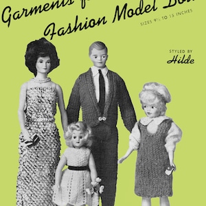Hilde Volume 104 - garments to knit for fashion model dolls - 9 1/2 to 15 inches - PDF file