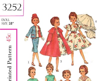 Simplicity 3252 - MIss Revlon, Cissy doll sewing patterns - 18 inch - hard copy