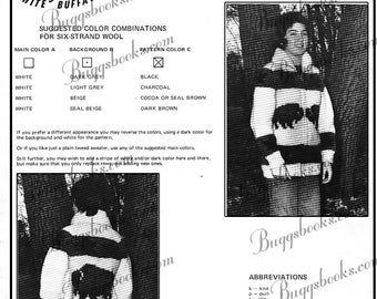 White Buffalo 18 - Buffalo motif graph knitting Pattern - PDF