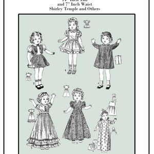 Vintage McCall 2616 - 14 inch Shirley Temple Doll Clothes sewing pattern - 1930's - PDF