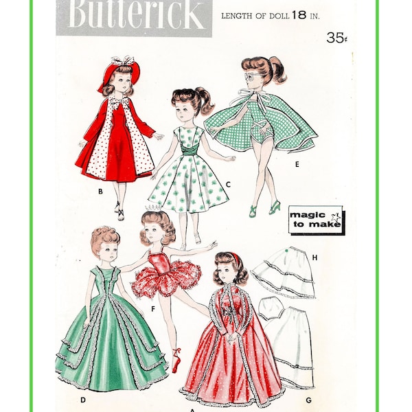 Butterick 8354 - doll sewing pattern - completely redone - 18 inch - miss revlon, etc
