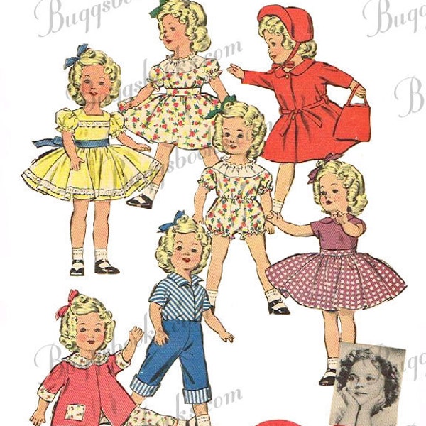 Advance 8813, shirley temple type doll sewing pattern, 1959 PDF