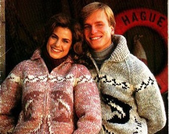 White Buffalo Salmon Motif Indian Sweater knitting pattern