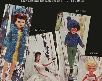 1960's Star book 161 - for 8, 10, 12 and 19 inch dolls , knitting and crocheting