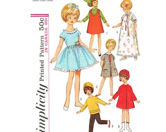 Vintage Simplicity 6207 - 8 inch Penny Brite and others doll sewing pattern - PDF