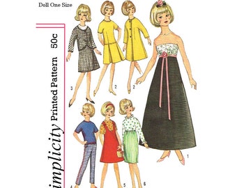 1960's Simplicity 6244 - 12 inch Doll tammy, jan, terry and misty doll clothing sewing patterns - PDF