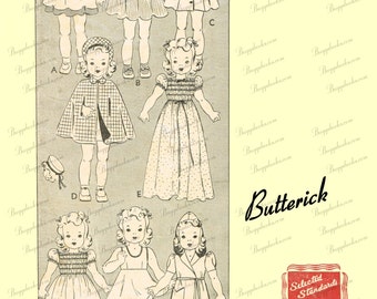 Jaren '30 Vintage Butterick 454 - patsy lou, shirley-tempel 16 inch pop naaipatroon - pdf