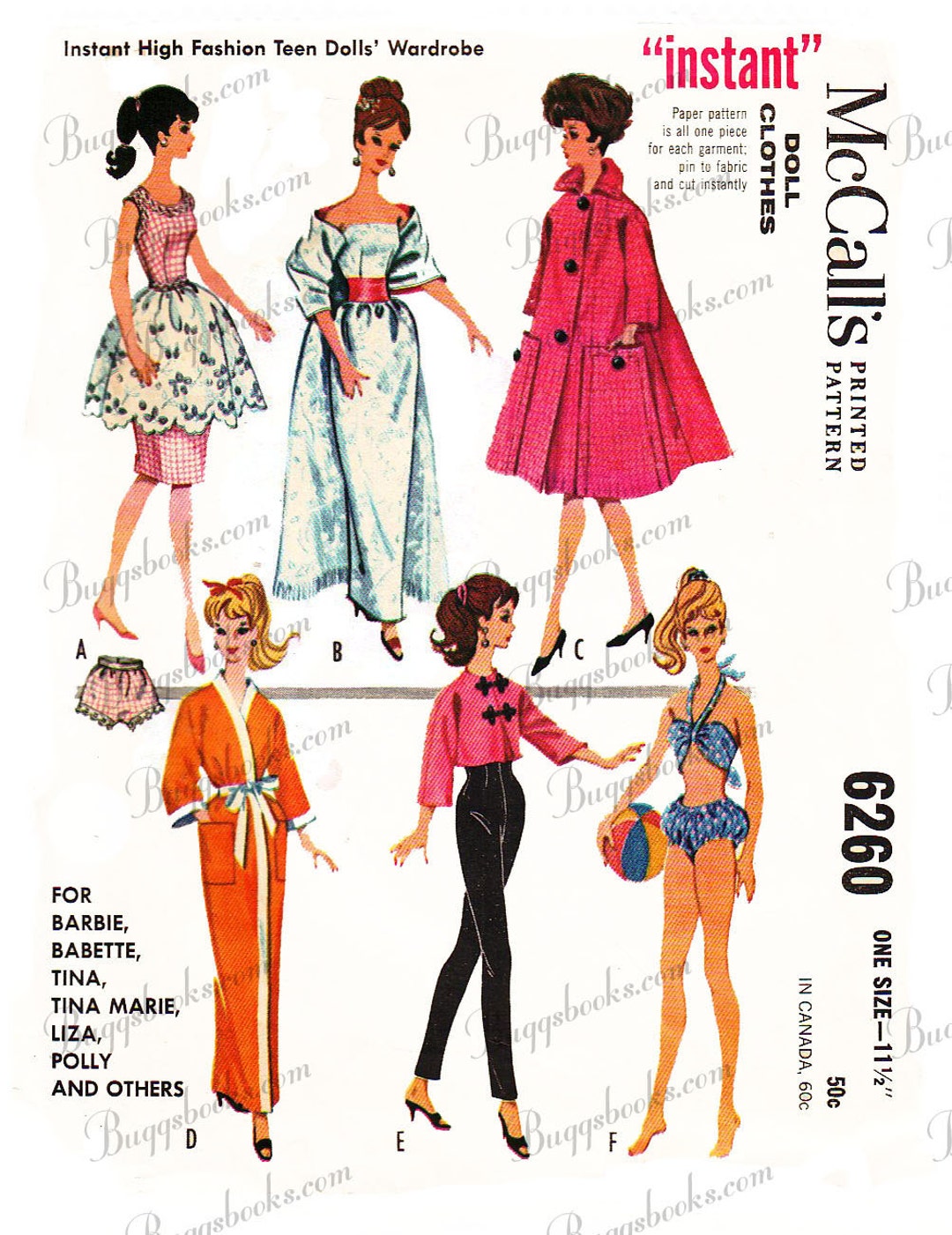 1950's Vintage 14 Inch Betsy Mccall Doll Sewing Pattern
