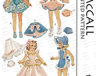 Vintage Doll Sewing Pattern - McCalls 1564 - 14" Mary Hoyer doll - PDF