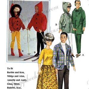 PDF 12 Ken Doll Clothes beau Comes Calling Vintage Pattern PDF