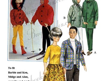 Butterick 3317 - voor naaipatronen voor barbie-, ken-, enz.-poppenkleding van 11 1/2 en 12 inch - pdf