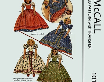McCall 1014 - modello di cucito - bambola capovolta da 15 pollici e singolo - riprodotto