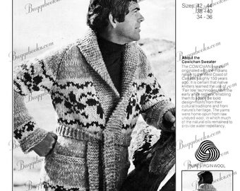 Cowichan 6 - adult starsky and hutch like buffalo sweater - sweater coat  - PDF