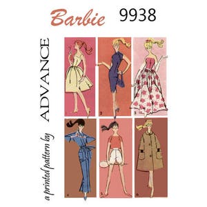 Vintage Advance 9938 - naaipatroon barbiekleding - jaren 60 - pdf