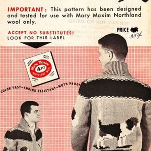 Mary Maxim 501 - Beagle hound graph sweater pattern