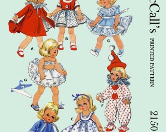 1950's McCalls 2150 - 7 to 8 inch Ginny, Alexander-kins doll clothes sewing pattern - PDF