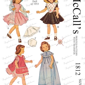 1950&#39;s Vintage 14 inch Betty Mccall Puppe Schnittmuster 1812 - PDF
