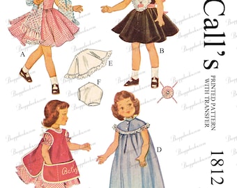 Modello di cucito per bambola Betsy McCall da 14 pollici, modello 1812, anni '50 - PDF
