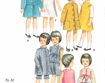 Butterick 3350 - PDF Doll sewing pattern for 9 1/2 inch dolls, such as pepper and skipper