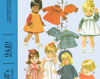 Modello di cucito per bambola McCall's 9449 degli anni '60 - da 12 a 16 pollici - Angel Baby, Little Huggums, baby dear - PDF