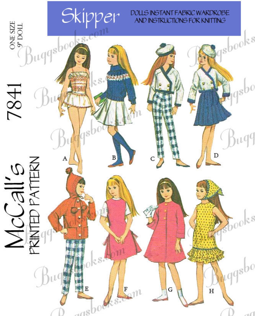 Vintage Mccalls 7841 PDF Doll Sewing Pattern for 9 Inch Dolls, Such as ...