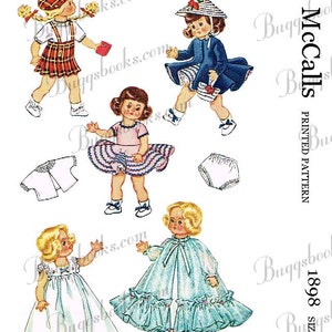 1950&#39;s Vintage McCalls 1898 - 7 to 8 inch doll clothes sewing pattern - lingerie lou, etc PDF