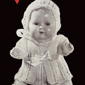 1950's Bestway A2136 - Knitting pattern for 15 inch doll's set - PDF file