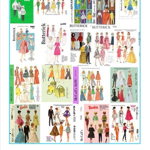 264 sewing patterns for barbie, skipper and other fashion dolls on DVD - also a few extras