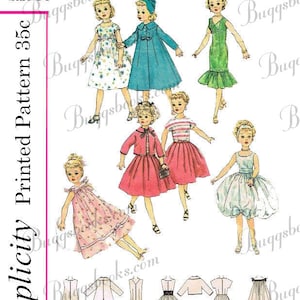 Vintage 1950's Simplicity 2745 -  14 inch Miss revlon, Dollikin, Cissy , Toni Etc Dolls sewing Pattern