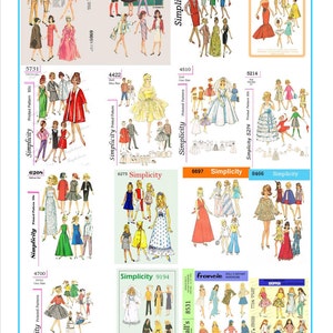 264 Sewing Patterns for Barbie, Skipper and Other Fashion Dolls on DVD ...