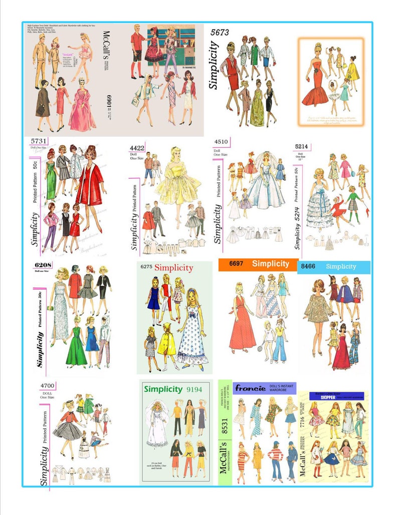 264 sewing patterns for barbie, skipper and other fashion dolls on DVD also a few extras image 2