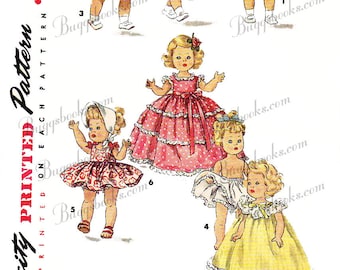 8 inch doll Sewing Pattern, alexander-kins,ginny & muffie PDF doll clothes pattern Simplicity 1372