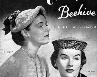 1960's hats to knit and crochet pdf pattern