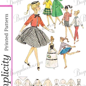 Simplicidade 4700 PDF Padrão de costura de roupas de boneca Barbie - para bonecas de 11 1/2 polegadas - PDF