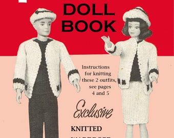 Mary Maxim Teen Age Doll Book - Armadio lavorato a maglia progettato per adattarsi a bambole da 11 1/2 pollici - modelli di maglieria vintage - PDF