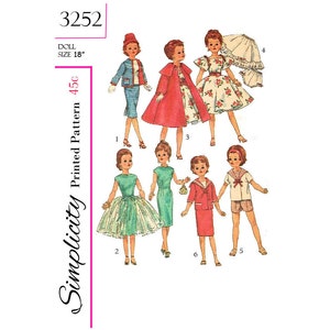VIntage Simplicity 3252 - for 18 inch Miss Revlon and Cissy - Doll sewing patterns