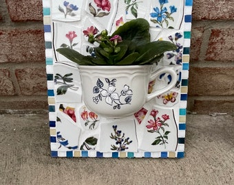 Hanging planter, Mosaic Mug Planter